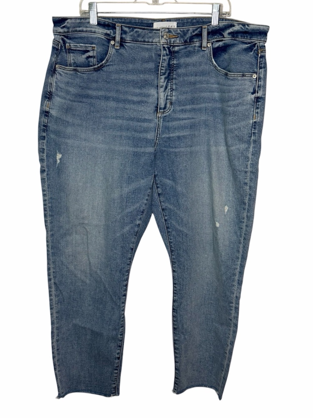 LOFT The Curvy Skinny Light Wash Raw Hem Jean Womens 18